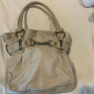 B. MAKOWSKY Cream/Almond Color Leather Belted Med